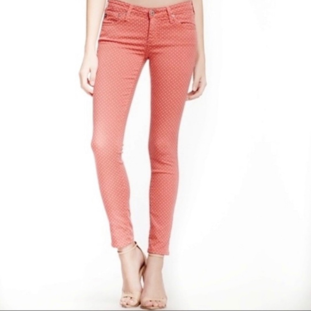 AG Stevie Skinny Ankle Jeans (in polka dot)